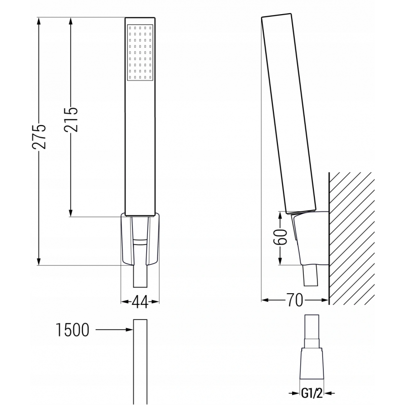 Mexen Mino R77 badkraan met doucheset, zwart - 7243R77-70