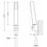 Mexen Mino R77 badkraanknop met doucheset, zwart - 7243R77-70