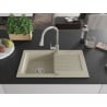 Mexen Pablo Granitspüle 1-beckig mit Abtropffläche und Küchenarmatur Elia, beige - 6510-69-670101-00