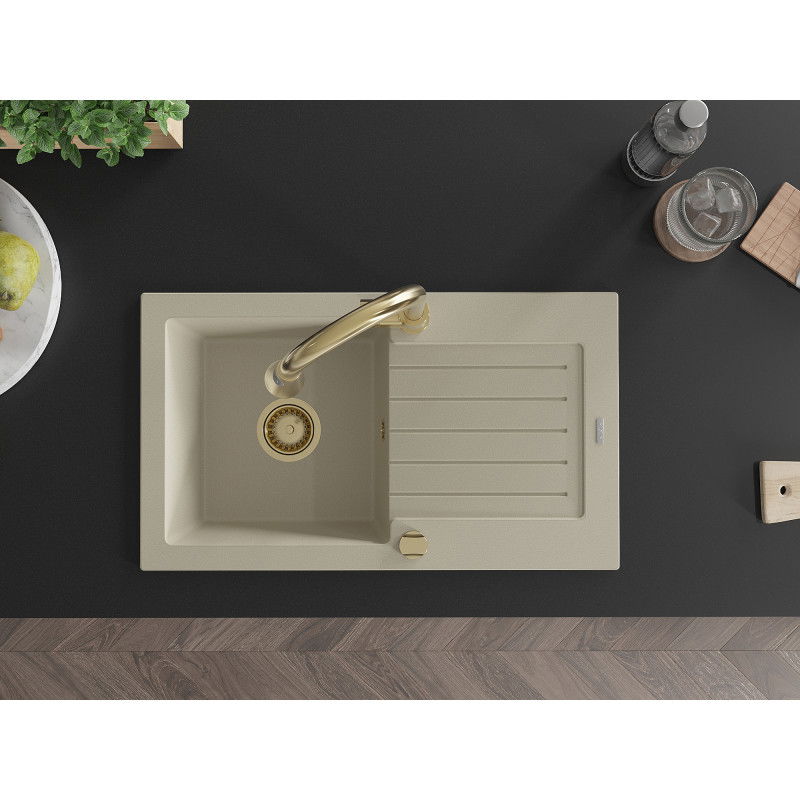 Mexen Pablo Granitspulleng mat enger Schoss an Drain a Kichekrunn Elia, beige - 6510-69-670101-50