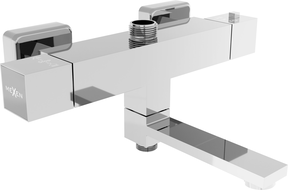 Mexen Cube Thermostatic Bath-Shower Mixer, Chrome - 77910-00