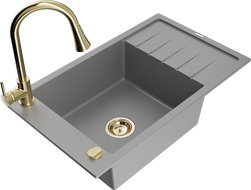 Mexen Elias νεροχύτης γρανίτη μονής λεκάνης με στραγγιστήρα και μπαταρία