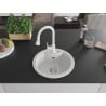 Mexen Diego granite kitchen sink 1-bowl with Elia kitchen faucet, white - 6512-20-670101-20