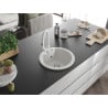 Mexen Diego granite kitchen sink 1-bowl with Elia kitchen faucet, white - 6512-20-670101-20