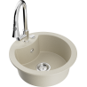 Mexen Diego granitische spoelbak met 1 vak en Elia keukenkraan, beige - 6512-69-670101-00
