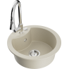Mexen Diego Granitspüle 1-beckig mit Küchenarmatur Elia, beige - 6512-69-670101-00