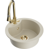 Mexen Diego Granitspüle 1-becken mit Küchenarmatur Elia, beige - 6512-69-670101-50