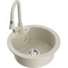 Mexen Diego Granitspüle ein Becken mit Küchenarmatur Elia, beige - 6512-69-670101-69