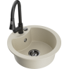 Mexen Diego granieten spoelbak 1-komers met keukenkraan Elia, beige - 6512-69-670101-70
