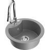Mexen Diego fregadero de granito de 1 tazón con grifo de cocina Elia, gris - 6512-71-670101-00