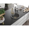 Mexen Diego 1-bowl granite sink with Elia kitchen tap, grey - 6512-71-670101-50