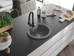 Mexen Diego Granit-Spullsteen mat 1-Tableau mat Kichebatterie Elia, gro - 6512-71-670101-70