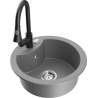 Mexen Diego fregadero de granito de 1 seno con grifo de cocina Elia, gris - 6512-71-670101-70
