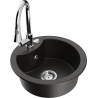 Mexen Diego fregadero de granito de 1 tazón con grifo de cocina Elia, negro/dorado metálico - 6512-75-670101-00