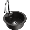 Mexen Diego one-bowl granite sink with Elia kitchen tap, black/gold metallic - 6512-75-670101-00