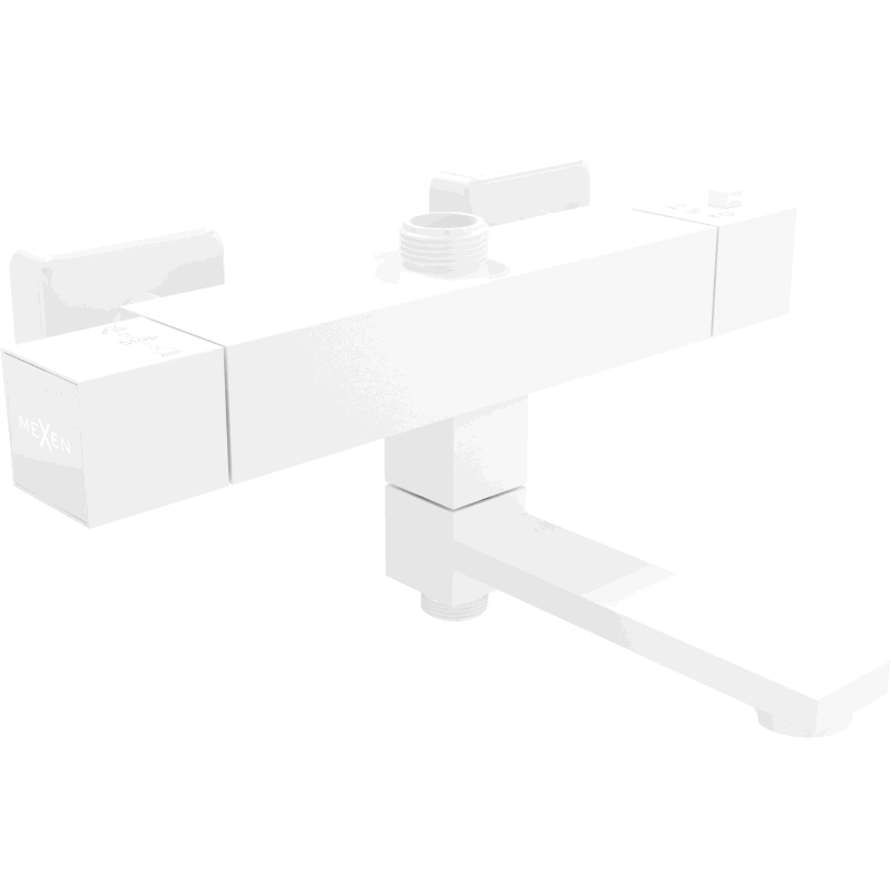 Mexen Cube termostatisk badkar-duschblandare, vit - 77910-20