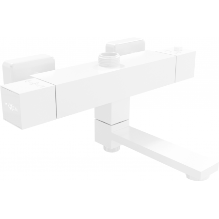 Mexen Cube thermostatic bathtub-shower faucet, white - 77910-20