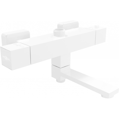 Mexen Cube thermostatische Badewannen-Duscharmatur, weiß - 77910-20
