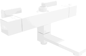 Mexen Cube termostatiskā vannas-dušas jaucējkrāns, balts - 77910-20