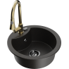 Mexen Diego enokomorni granitni pomivalnik z Elia kuhinjsko pipo, črna/zlata kovinska - 6512-75-670101-50-B