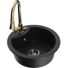 Mexen Diego 1-bowl granite kitchen sink with Elia kitchen tap, black - 6512-77-670101-50-B