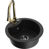 Mexen Diego fregadero de granito de 1 cubeta con grifo de cocina Elia, negro - 6512-77-670101-50-B