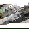 Mexen Bruno Granitspüle 1-Becken mit Abtropffläche und Küchenarmatur Elia, schwarz/silber Metalleffekt - 6513-73-670101-50