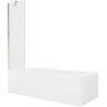 Mexen Vega rechthoekig bad 180 x 80 cm met ombouw en 1-delige scherm 50 cm, transparant, goud - 550118080X9505000050