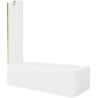 Mexen Vega rectangular bath 180 x 80 cm with surround and 1-wing screen 50 cm, transparent, gold - 550118080X9505000050