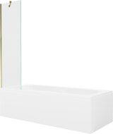 Mexen Vega banheira retangular 180 x 80 cm com revestimento e painel de vidro de 1 folha 50 cm, transparente, dourado