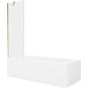 Mexen Vega pravokutna kada 180 x 80 cm s oblogom i 1-krilnim paravanom 60 cm, prozirna, zlatna - 550118080X9506000050