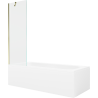 Mexen Vega rechteckige Badewanne 150 x 70 cm mit Verkleidung und 1-flügeliger 60 cm Paravent, transparent, gold - 550115070X950?