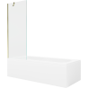 Mexen Vega pravokutna kada 150 x 70 cm s oplatom i jednokrilnim paravanom 70 cm, prozirna, zlatna - 550115070X9507000050