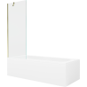 Mexen Vega rectangular bath 160 x 70 cm with casing and 1-panel screen 70 cm, transparent, gold - 550116070X9507000050