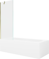 Mexen Vega taisnstūra vanna 180 x 80 cm ar apdari un 1-spārnu dušas sieniņu 70 cm, caurspīdīga, zelta