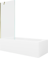 Mexen Vega pravokutna kada 170 x 70 cm s oblogom i jednokrilnim paravanom 80 cm, prozirna, zlatna - 550117070X9508000050