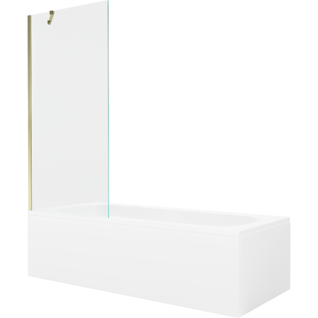 Mexen Vega rechteckige Badewanne 180 x 80 cm mit Verkleidung und 1-flügeliger Trennwand 80 cm, transparent, gold - 550118080X95?