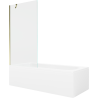 Mexen Vega Rectangular Bath 150 x 70 cm with Panel and 1-Panel Screen 90 cm, Transparent, Gold - 550115070X9509000050