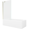 Mexen Vega rectangular bathtub 170 x 70 cm with housing and 1-leaf screen 90 cm, transparent, gold - 550117070X9509000050