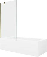 Mexen Vega vasca da bagno rettangolare 170 x 70 cm con pannello e schermo da 90 cm a un'anta, trasparente, oro