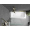 Mexen Vega rechthoekig bad 170 x 70 cm met ombouw en 1-delig scherm 90 cm, transparant, goud - 550117070X9509000050