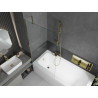 Mexen Vega vasca rettangolare 170 x 70 cm con pannello frontale e schermo doccia a 1 anta 90 cm, trasparente, dorato