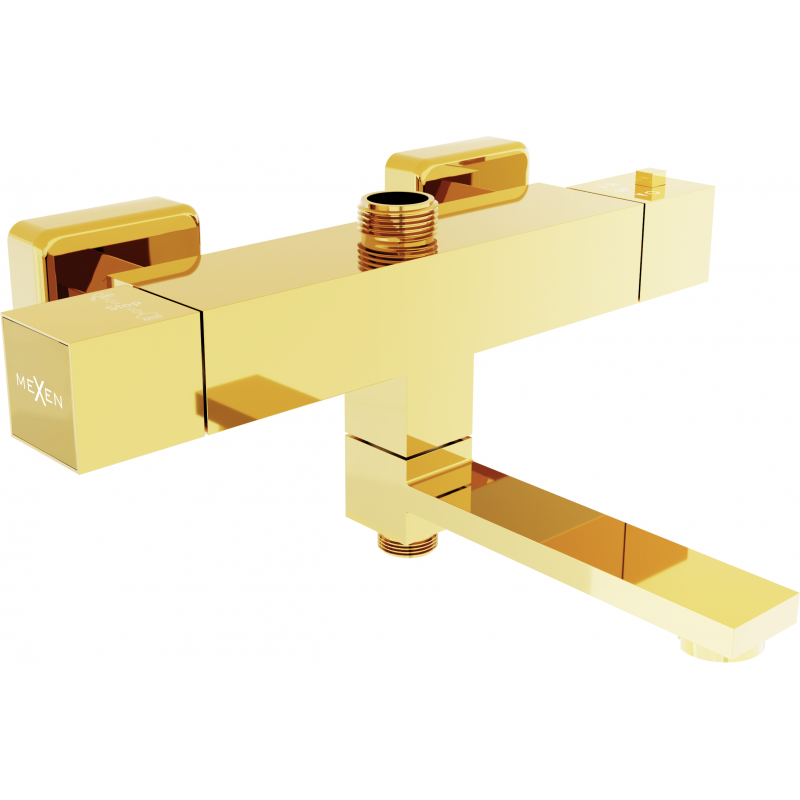 Mexen Cube grifo termostático para bañera y ducha, dorado - 77910-50