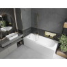 Mexen Vega vasca rettangolare 170 x 70 cm con pannello frontale e schermo doccia a 1 anta 90 cm, trasparente, dorato