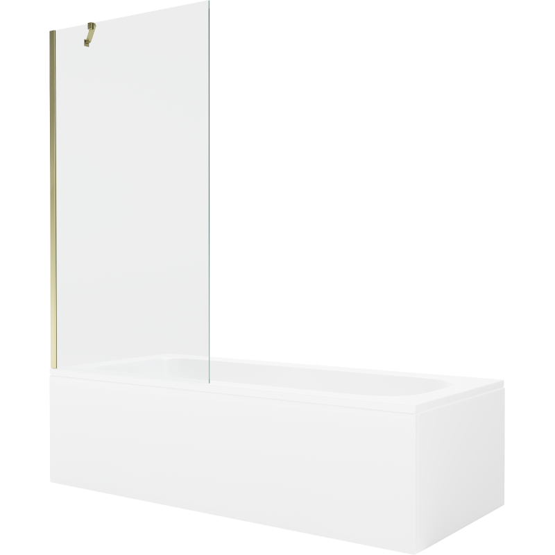 Mexen Vega Rechteckige Wanne 180 x 80 cm mit Verkleidung und 1-flügeliger Trennwand 90 cm, transparent, gold - 550118080X950900?