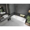 Mexen Vega rectangular bathtub 150 x 70 cm with casing and 1-wing screen 100 cm, transparent, gold - 550115070X9510000050
