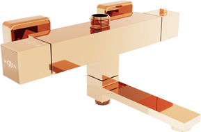 Mexen Cube Thermostat-Badewannen- und Duscharmatur, Roségold - 77910-60