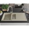 Mexen Andres Granitische gootsteen 1,5-komor met afdruiprek en keukenmengkraan Elia, beige - 6515-69-670101-00