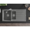 Mexen Andres fregadero de granito 1,5 compartimentos con escurridor y grifo de cocina Elia, gris - 6515-71-670101-71