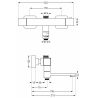 Mexen Cube thermostatische Badewannen-Duscharmatur, Graphit - 77910-66